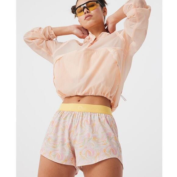 outdoor voices | relay 3" pink marbled swirl patterned athletic gym shorts sz M - Picture 1 of 8